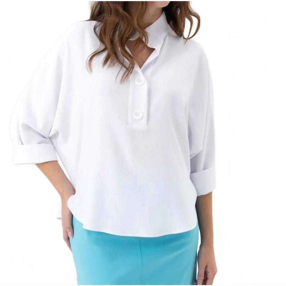 NEW RENUAR high twist woven blouse in creme